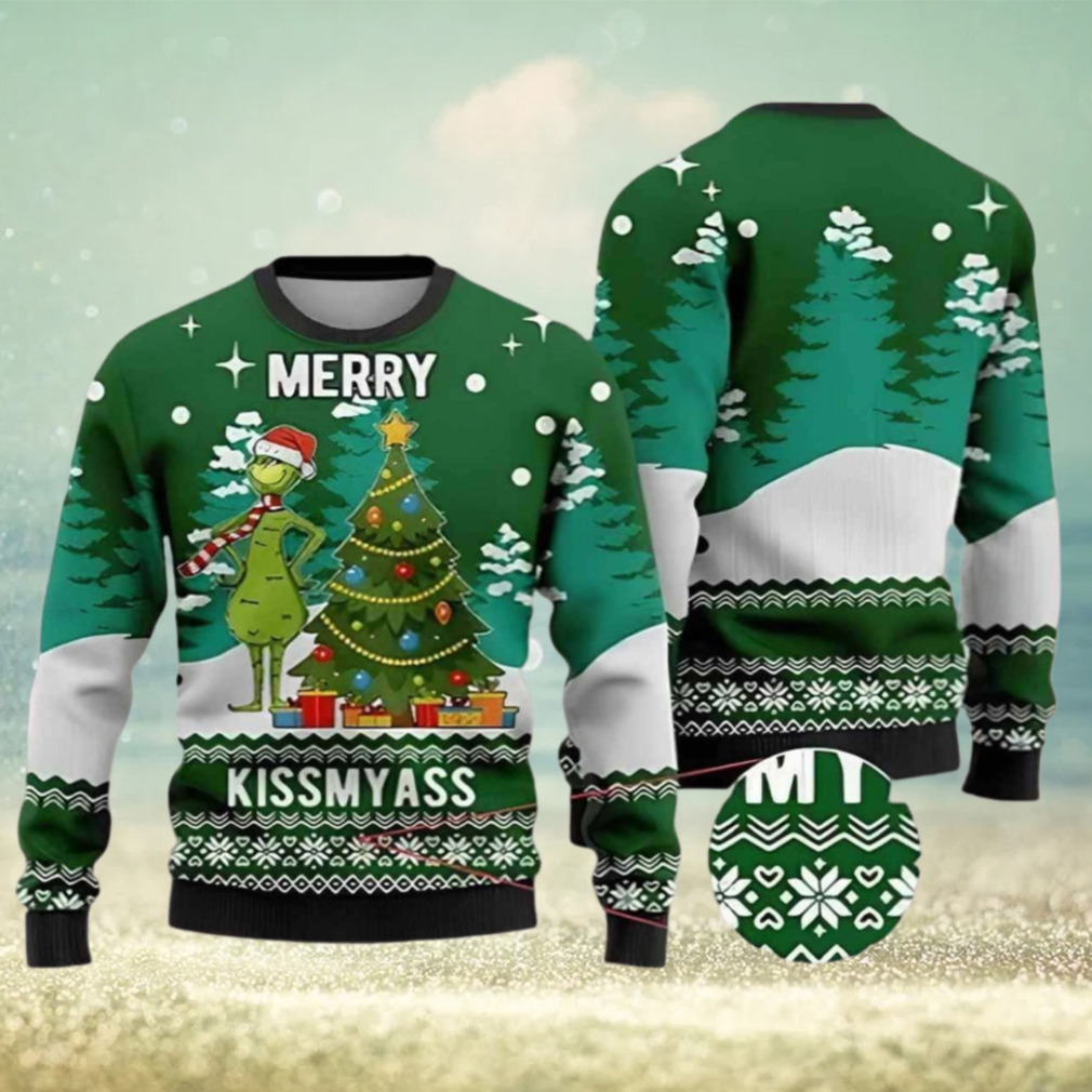 Merry Kiss My Ass Grnch Ugly Christmas Sweater Merry Kiss My Ass Grnch Ugly Christmas Sweater
