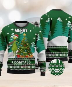 Merry Kiss My Ass Grnch Ugly Christmas Sweater