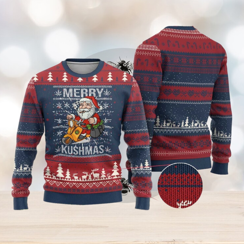 Merry Kushmas Ugly Christmas Sweater Ugly Santa Smoking Cannabis Weed 420 Xmas Merry Kushmas Ugly Christmas Sweater Ugly Santa Smoking Cannabis Weed 420 Xmas
