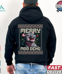 Merry Moodeng Santa Hippopotamus Christmas Shirt