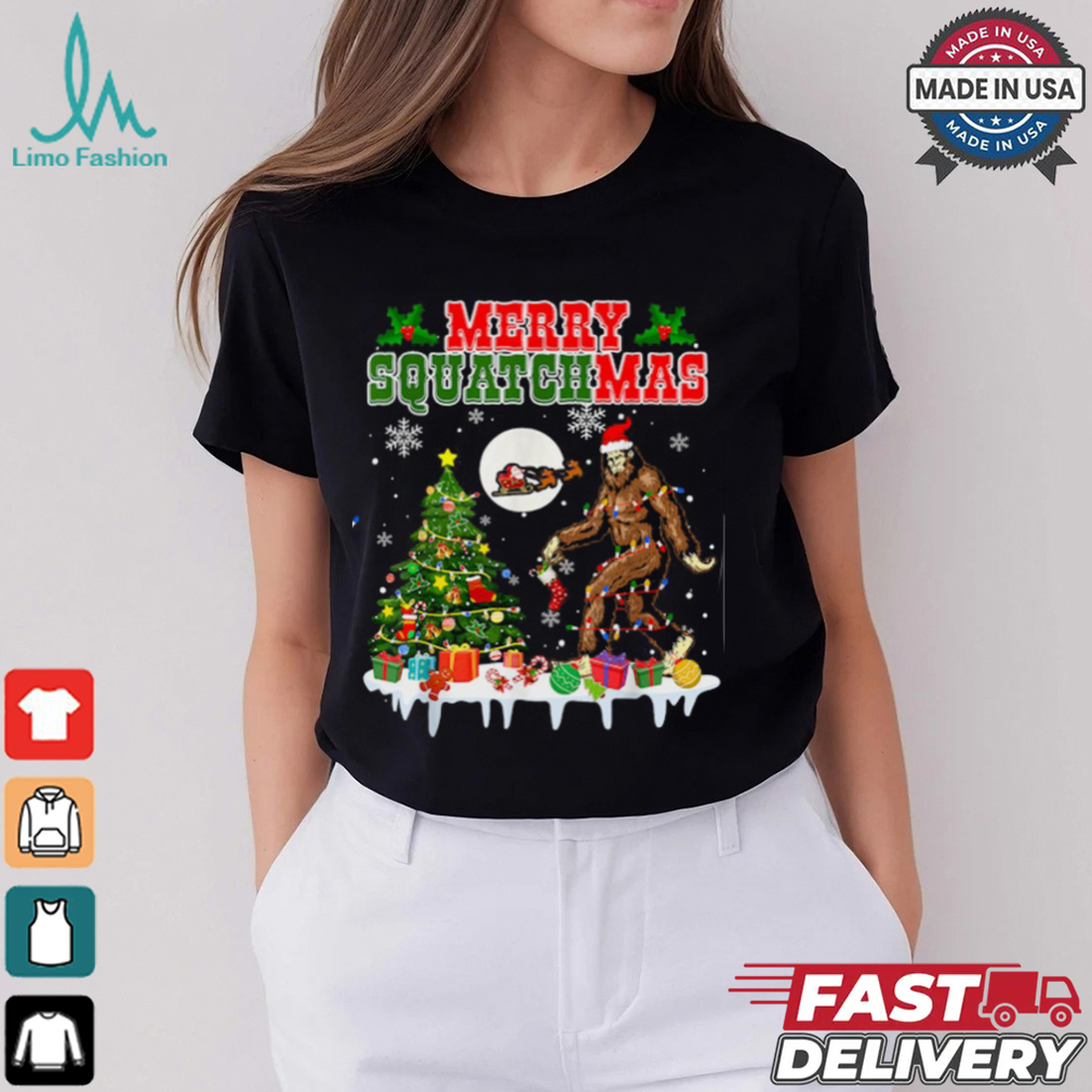 Merry Squatchmas Christmas Tree Santa Bigfoot Sasquatch T Shirt Recovered Merry Squatchmas Christmas Tree Santa Bigfoot Sasquatch T Shirt Recovered