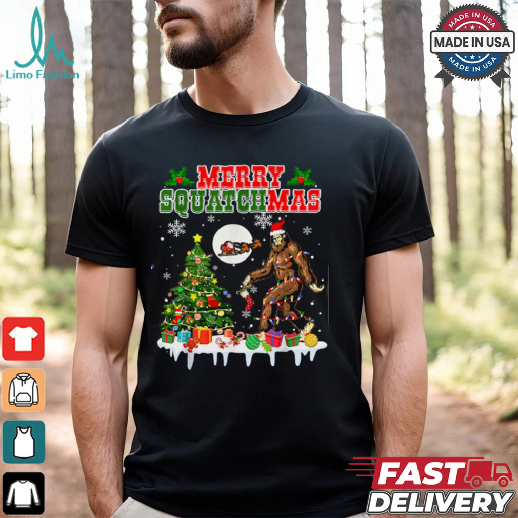 Merry Squatchmas Christmas Tree Santa Bigfoot Sasquatch T Shirt Recovered Merry Squatchmas Christmas Tree Santa Bigfoot Sasquatch T Shirt Recovered