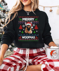 Merry Woofmas Ugly Sweater Christmas German Shepherd Lover Sweatshirt German Shepherd T Shirt