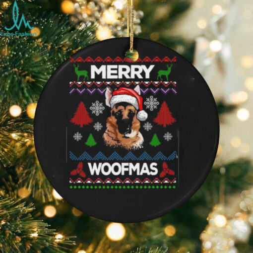 Merry Woofmas Ugly Sweater Christmas German Shepherd Lover Sweatshirt German Shepherd T Shirt