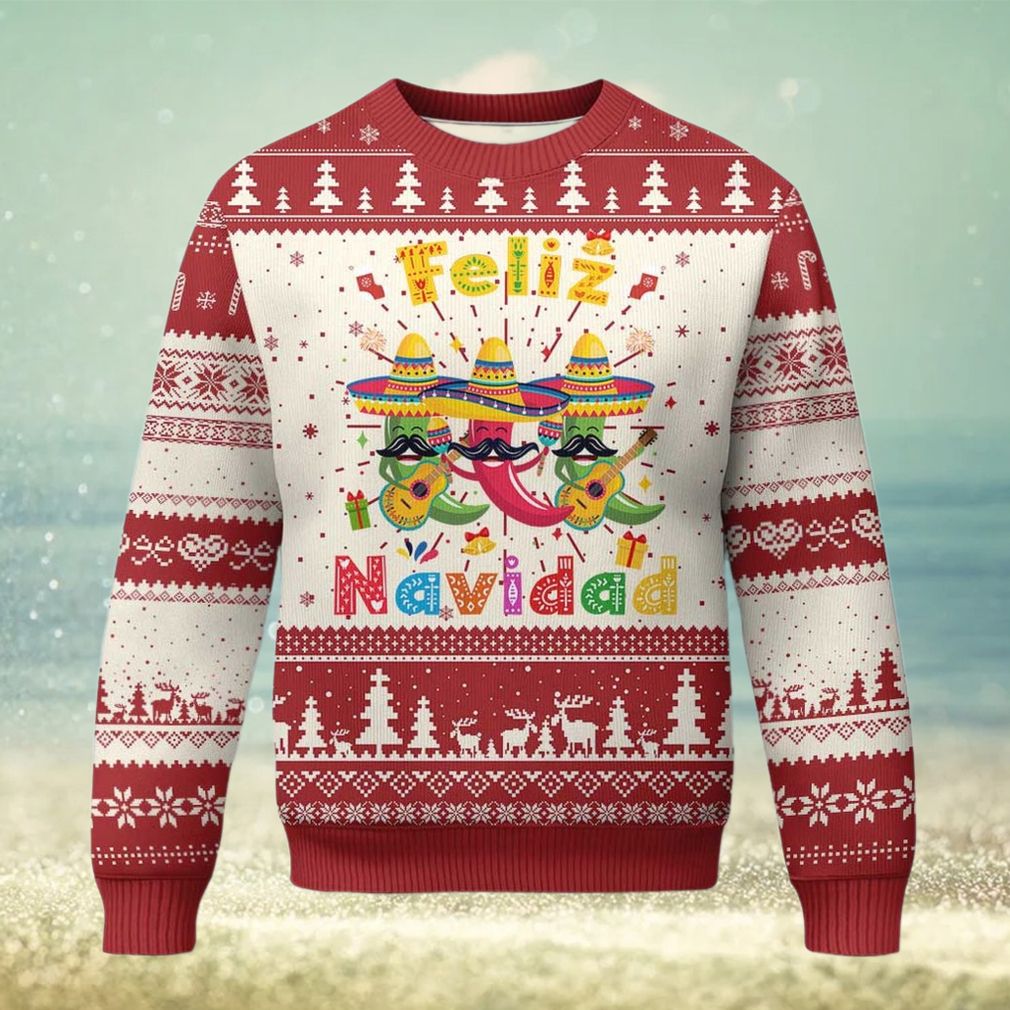 Mexico Xmas Ugly Christmas Sweater Feliz Navidad Mexican Fiesta Hot Pepper Guitar Party Mexico Xmas Ugly Christmas Sweater Feliz Navidad Mexican Fiesta Hot Pepper Guitar Party