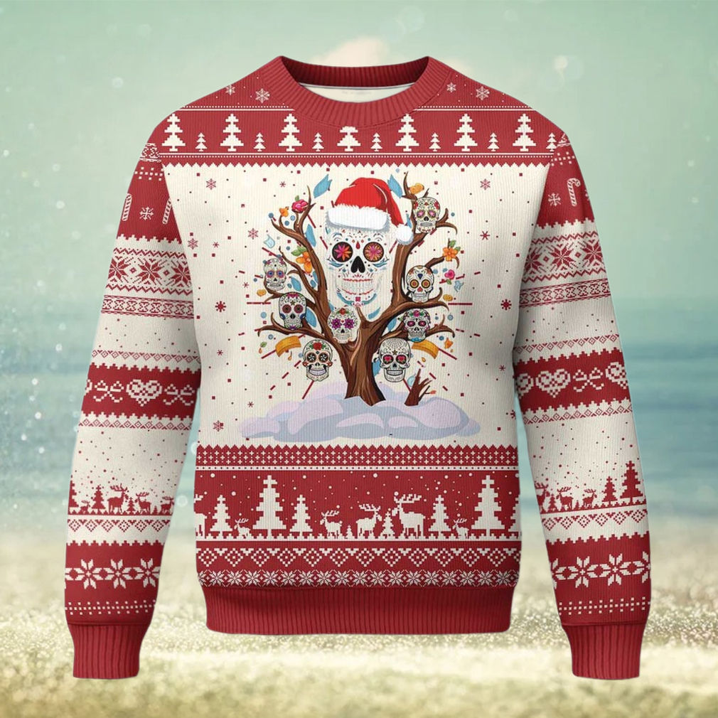 Mexico Xmas Ugly Christmas Sweater Sugar Skull On Tree Funny Xmas Mexico Xmas Ugly Christmas Sweater Sugar Skull On Tree Funny Xmas