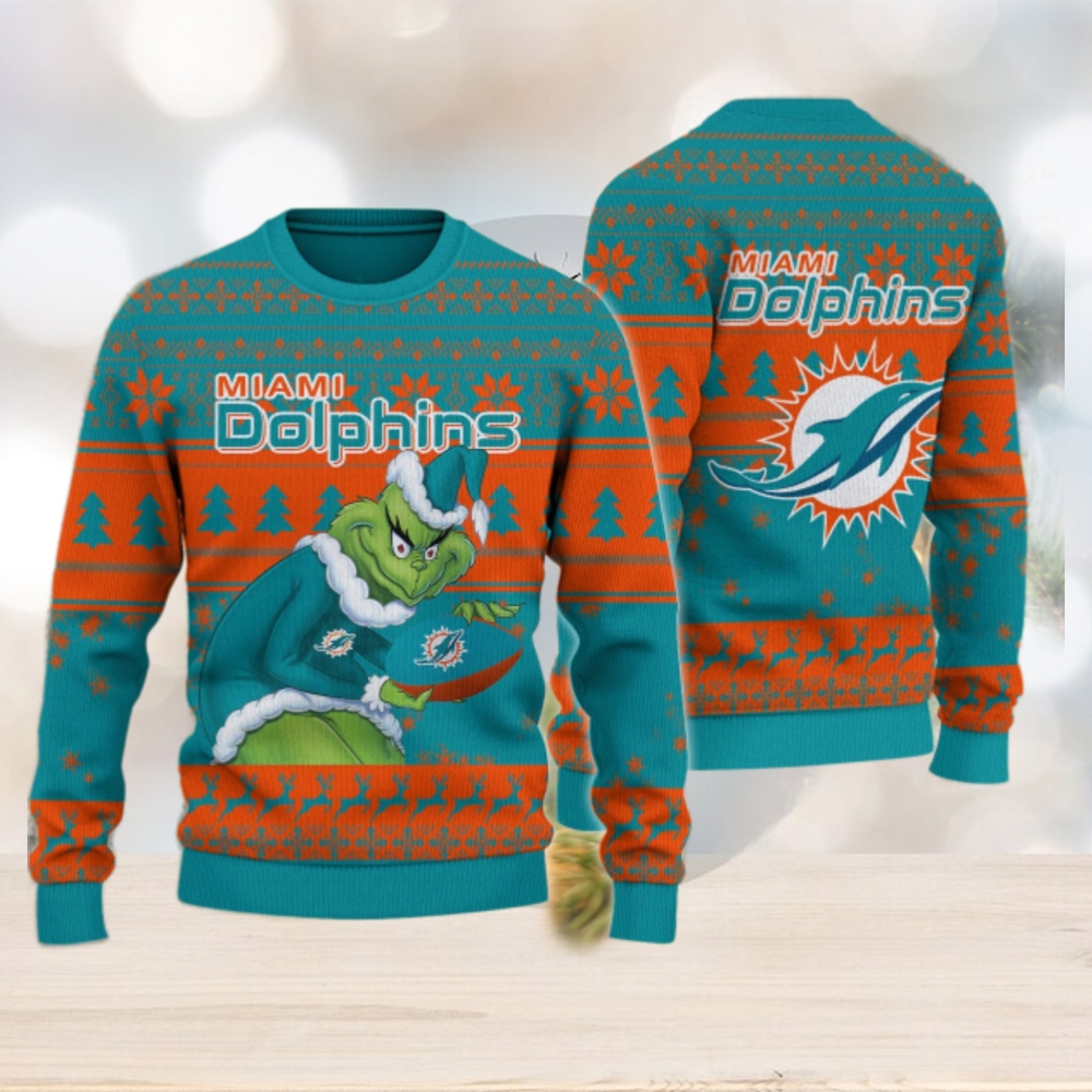 Miami Dolphins Grinch Ugly Christmas Sweater Miami Dolphins Grinch Ugly Christmas Sweater
