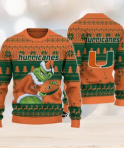 Miami Hurricanes Grinch Ugly Christmas Sweater