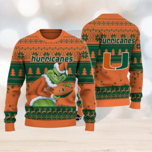 Miami Hurricanes Grinch Ugly Christmas Sweater