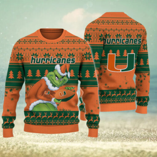 Miami Hurricanes Grinch Ugly Christmas Sweater