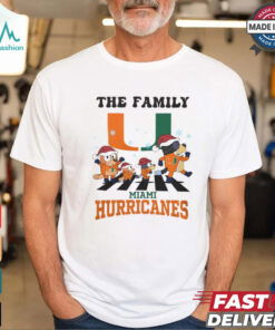 Miami Hurricanes X Family Bluey Merry Christmas 2024 Shirt