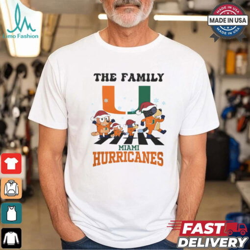 Miami Hurricanes X Family Bluey Merry Christmas 2024 Shirt