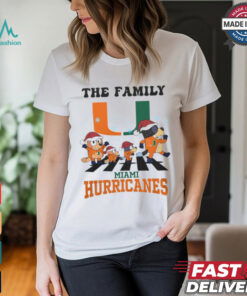Miami Hurricanes X Family Bluey Merry Christmas 2024 Shirt