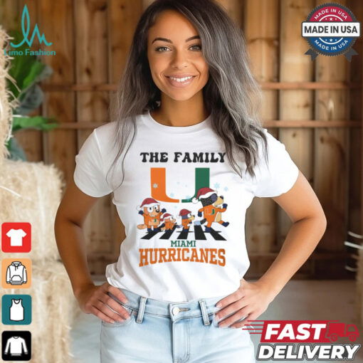 Miami Hurricanes X Family Bluey Merry Christmas 2024 Shirt