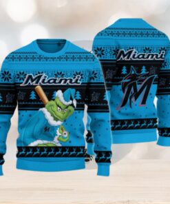 Miami Marlins Grinch Christmas Ugly Sweater