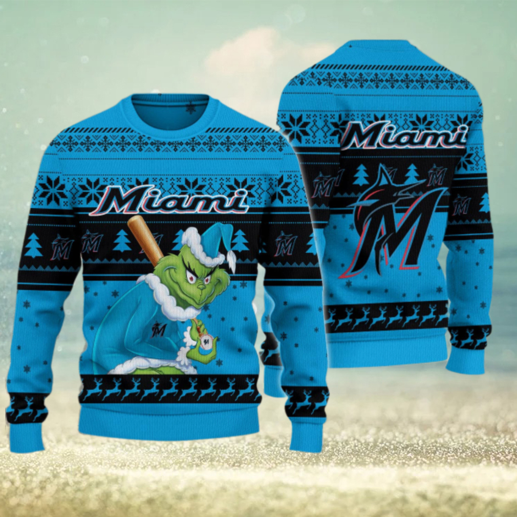 Miami Marlins Grinch Christmas Ugly Sweater Miami Marlins Grinch Christmas Ugly Sweater