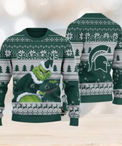 Michigan State Spartans Grinch Ugly Christmas Sweater