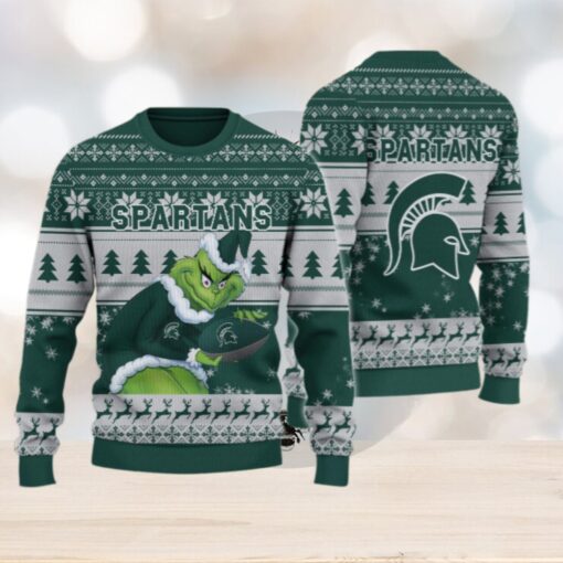 Michigan State Spartans Grinch Ugly Christmas Sweater