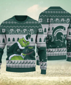 Michigan State Spartans Grinch Ugly Christmas Sweater