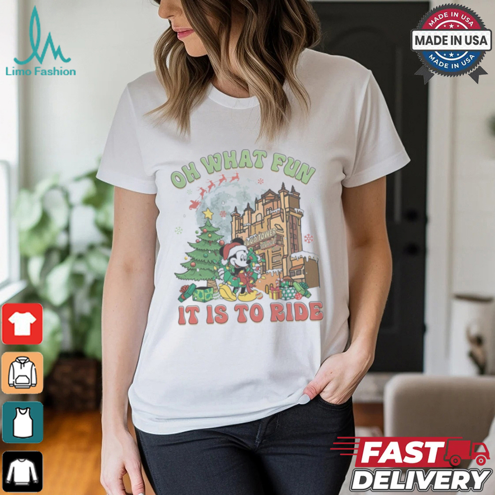 Mickey Christmas Hollywood Tower Oh What Fun It Is To Ride Shirt Mickey Christmas Hollywood Tower Oh What Fun It Is To Ride Shirt