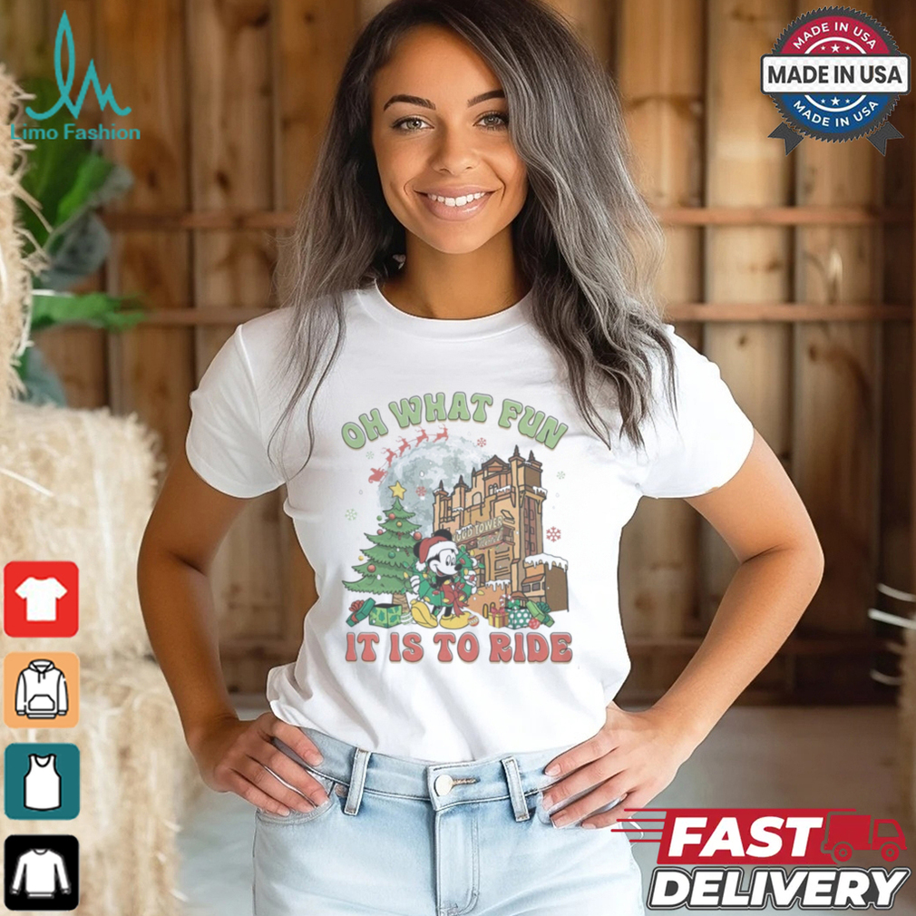 Mickey Christmas Hollywood Tower Oh What Fun It Is To Ride Shirt Mickey Christmas Hollywood Tower Oh What Fun It Is To Ride Shirt