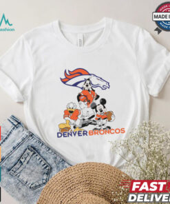Mickey, Pluto, Donald Denver Broncos Unisex T Shirt