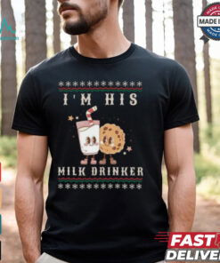 Milk Drinker Cookie Eater Matching Christmas Couple Shirts