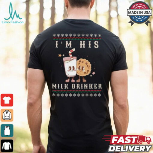Milk Drinker Cookie Eater Matching Christmas Couple Shirts