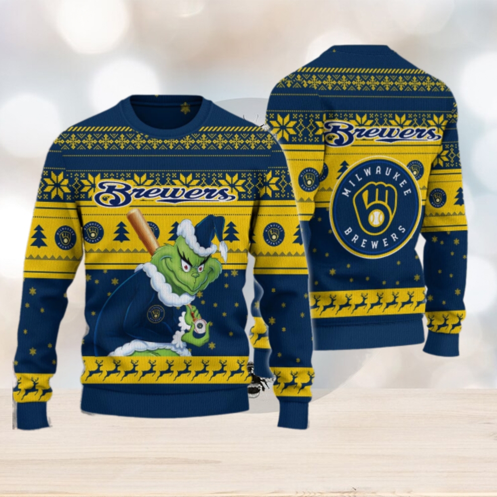 Milwaukee Brewers Grinch Christmas Ugly Sweater Milwaukee Brewers Grinch Christmas Ugly Sweater
