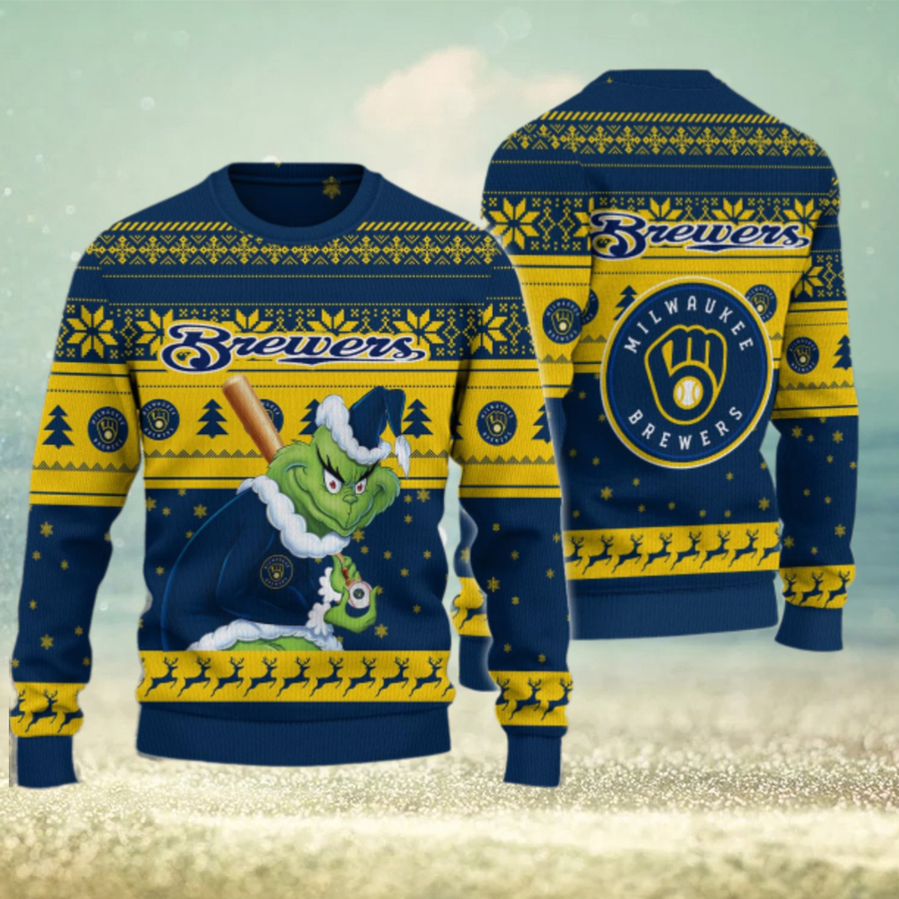 Milwaukee Brewers Grinch Christmas Ugly Sweater Milwaukee Brewers Grinch Christmas Ugly Sweater
