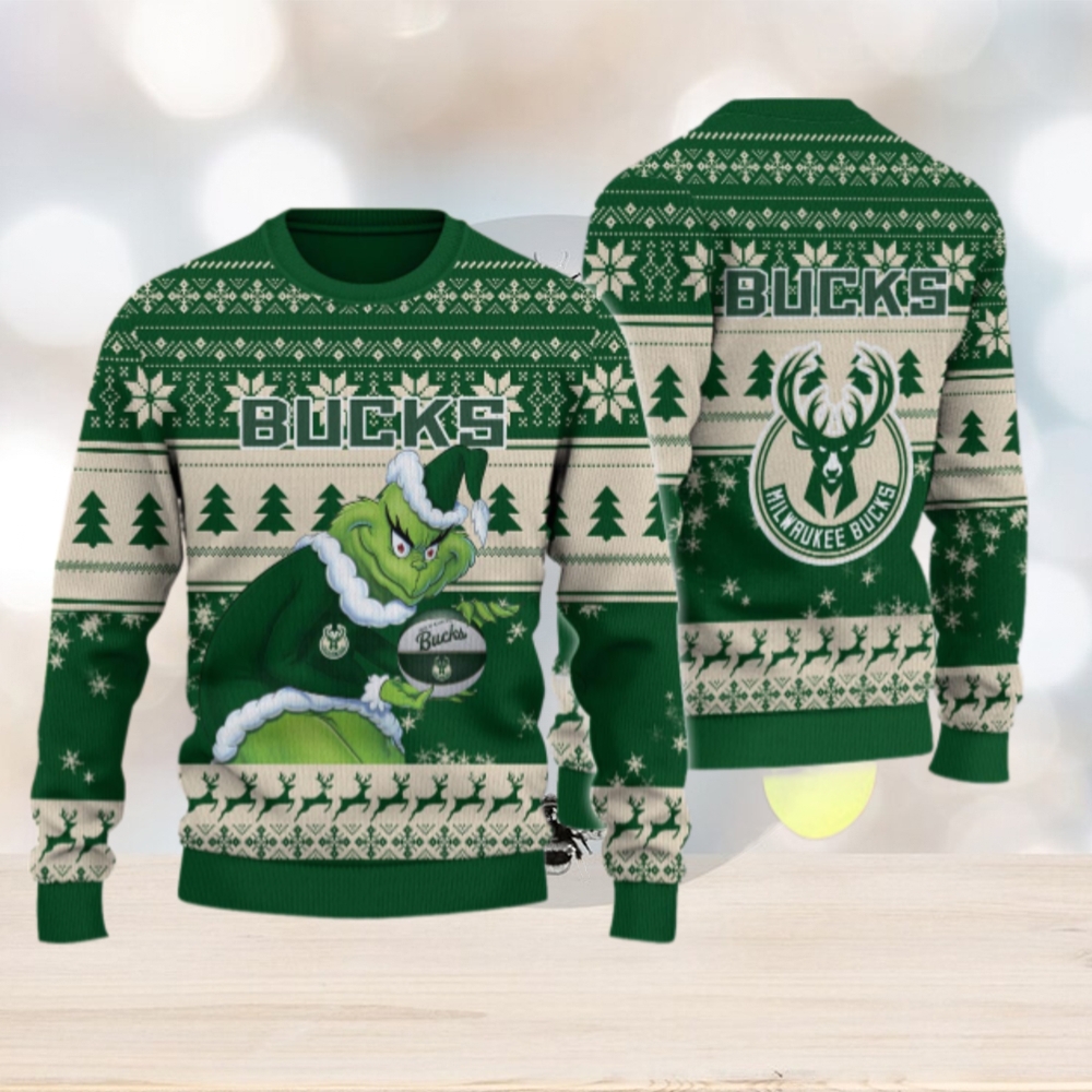 Milwaukee Bucks Grinch Christmas Ugly Sweater Milwaukee Bucks Grinch Christmas Ugly Sweater