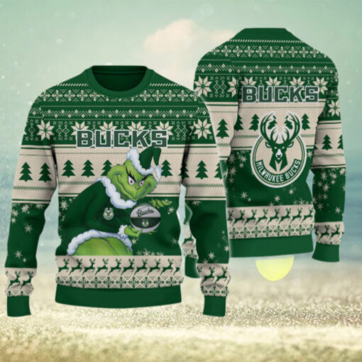 Milwaukee Bucks Grinch Christmas Ugly Sweater
