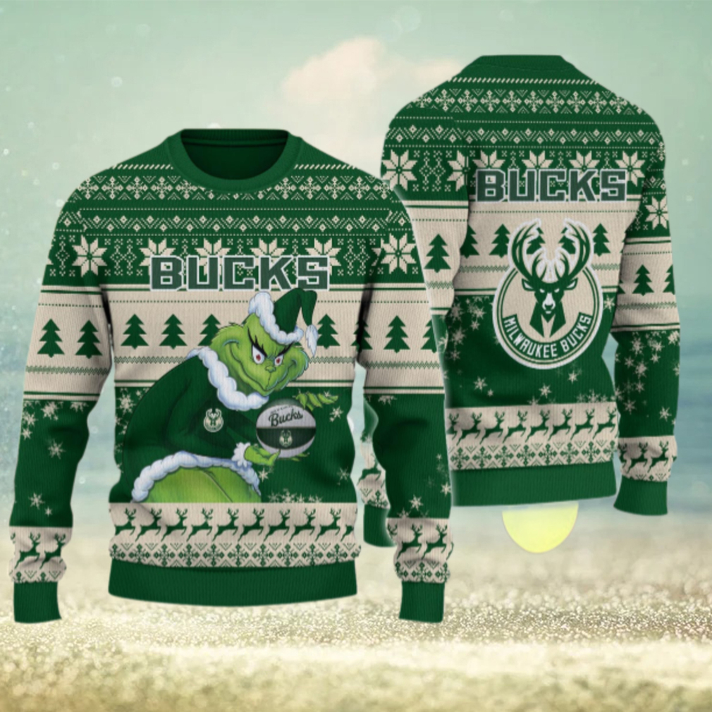 Milwaukee Bucks Grinch Christmas Ugly Sweater Milwaukee Bucks Grinch Christmas Ugly Sweater
