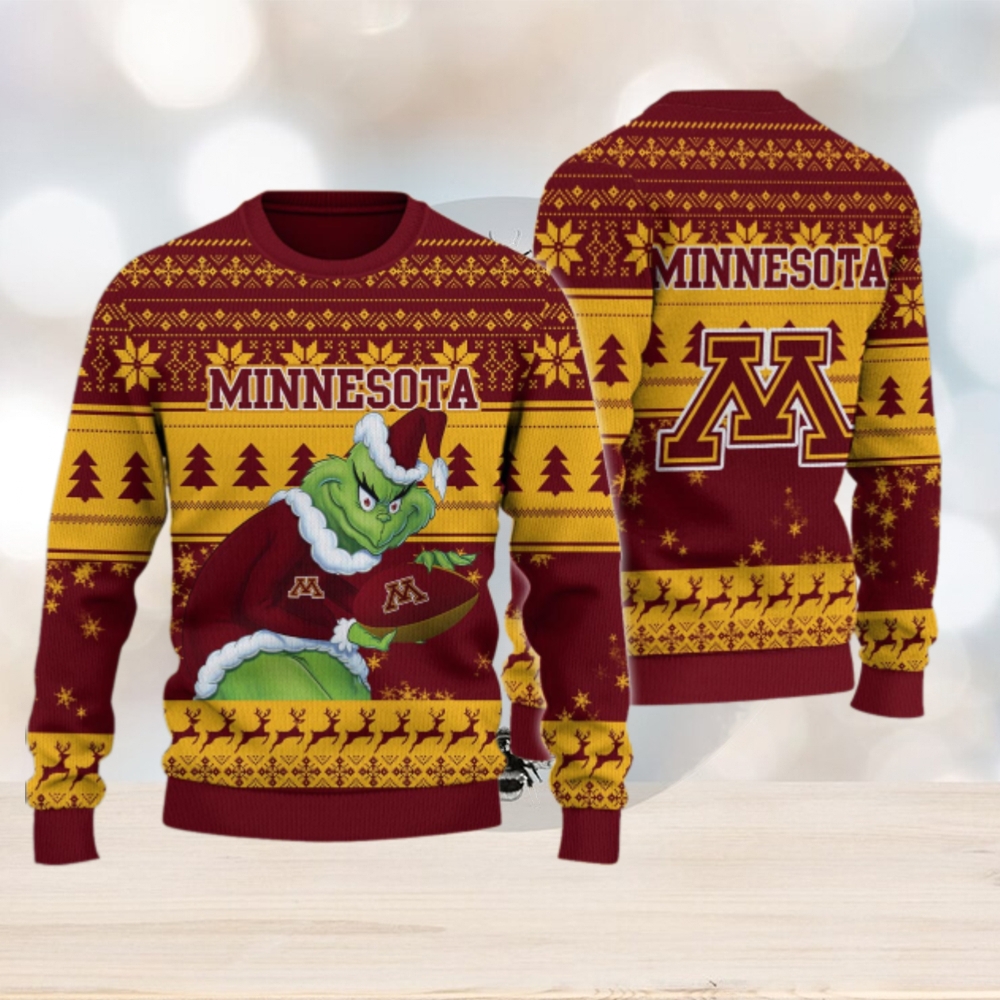 Minnesota Golden Gophers Grinch Ugly Christmas Sweater Minnesota Golden Gophers Grinch Ugly Christmas Sweater