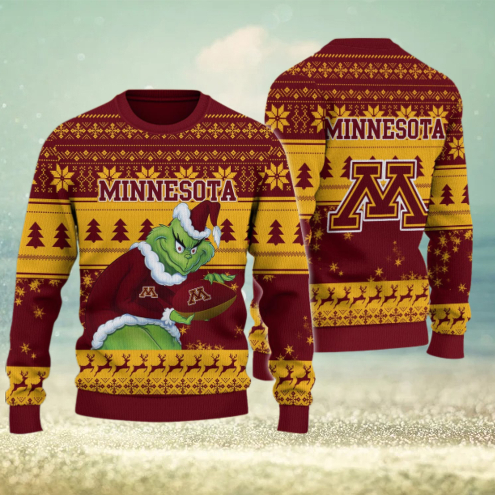 Minnesota Golden Gophers Grinch Ugly Christmas Sweater Minnesota Golden Gophers Grinch Ugly Christmas Sweater