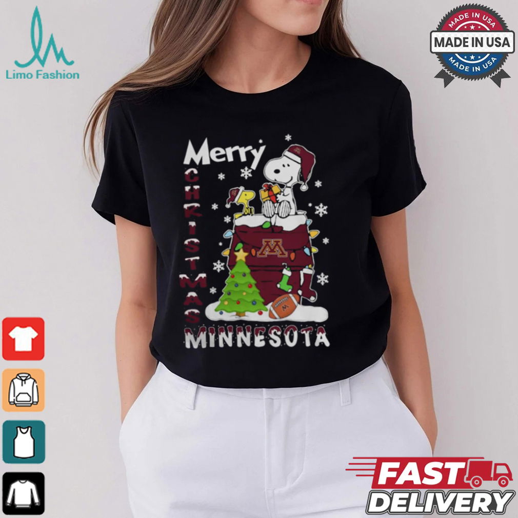 Minnesota Golden Gophers Snoopy And Woodstock Merry Christmas Shirt Minnesota Golden Gophers Snoopy And Woodstock Merry Christmas Shirt