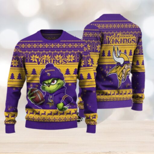 Minnesota Vikings The Grinch Ugly Christmas Sweater NFL Xmas Gift