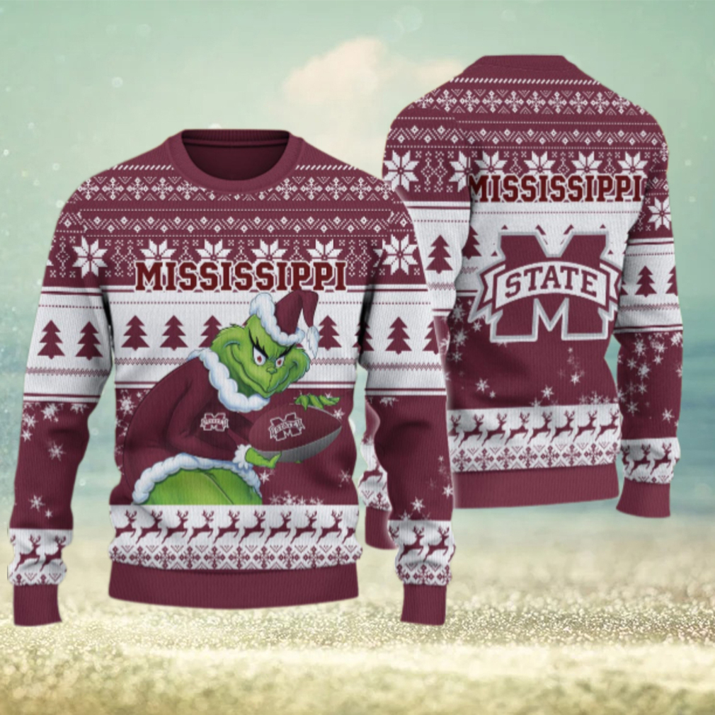 Mississippi State Bulldogs Grinch Ugly Christmas Sweater Mississippi State Bulldogs Grinch Ugly Christmas Sweater