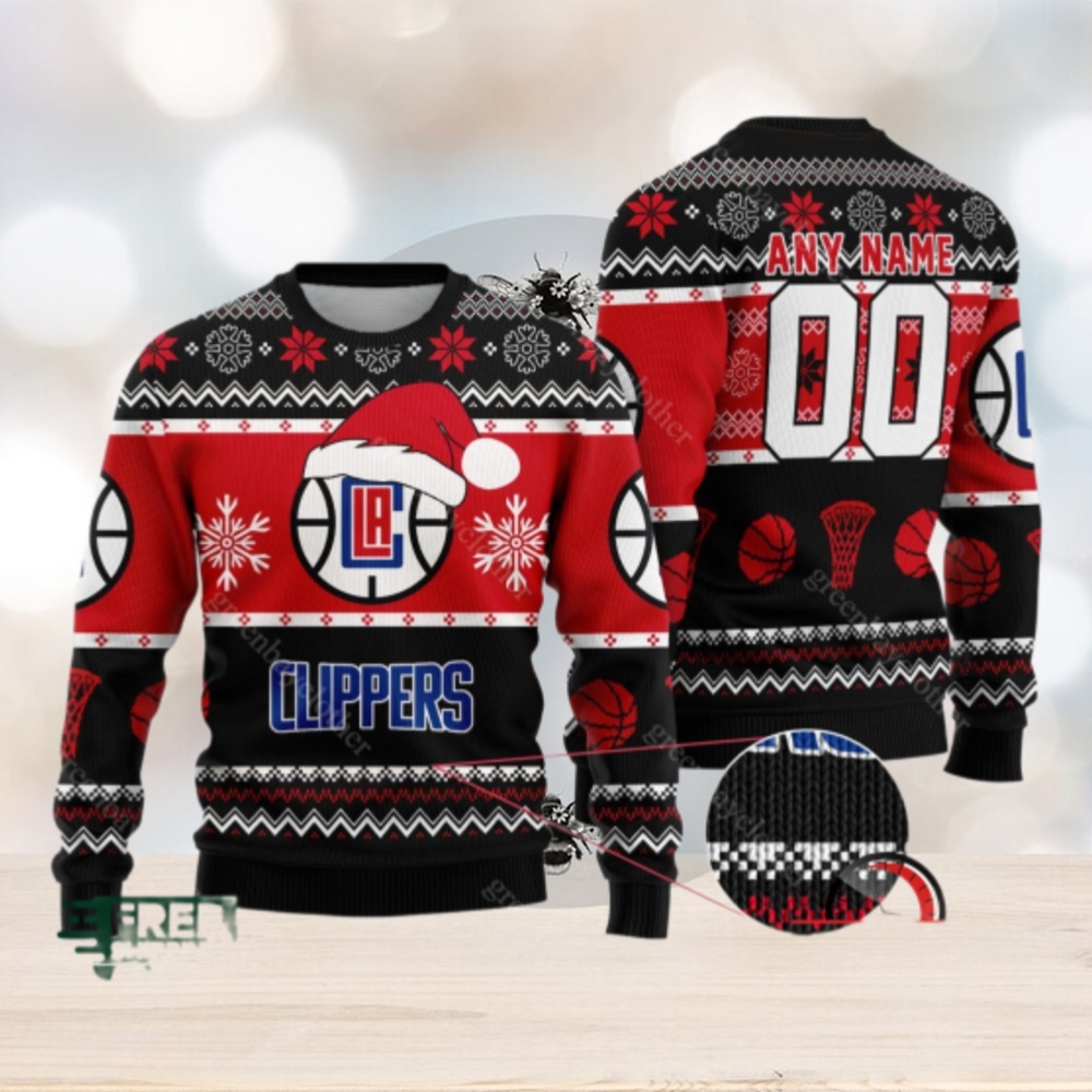 NBA Los Angeles Clippers Personalized Christmas Ugly Sweater NBA Los Angeles Clippers Personalized Christmas Ugly Sweater