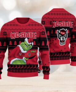 NC State Wolfpack Grinch Ugly Christmas Sweater