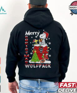 NC State Wolfpack Snoopy And Woodstock Merry Christmas Shirt