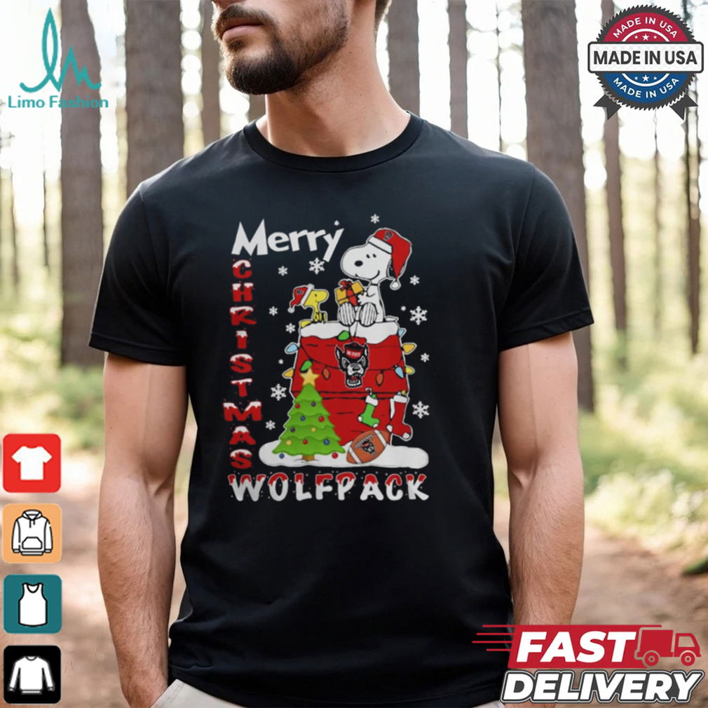 NC State Wolfpack Snoopy And Woodstock Merry Christmas Shirt NC State Wolfpack Snoopy And Woodstock Merry Christmas Shirt