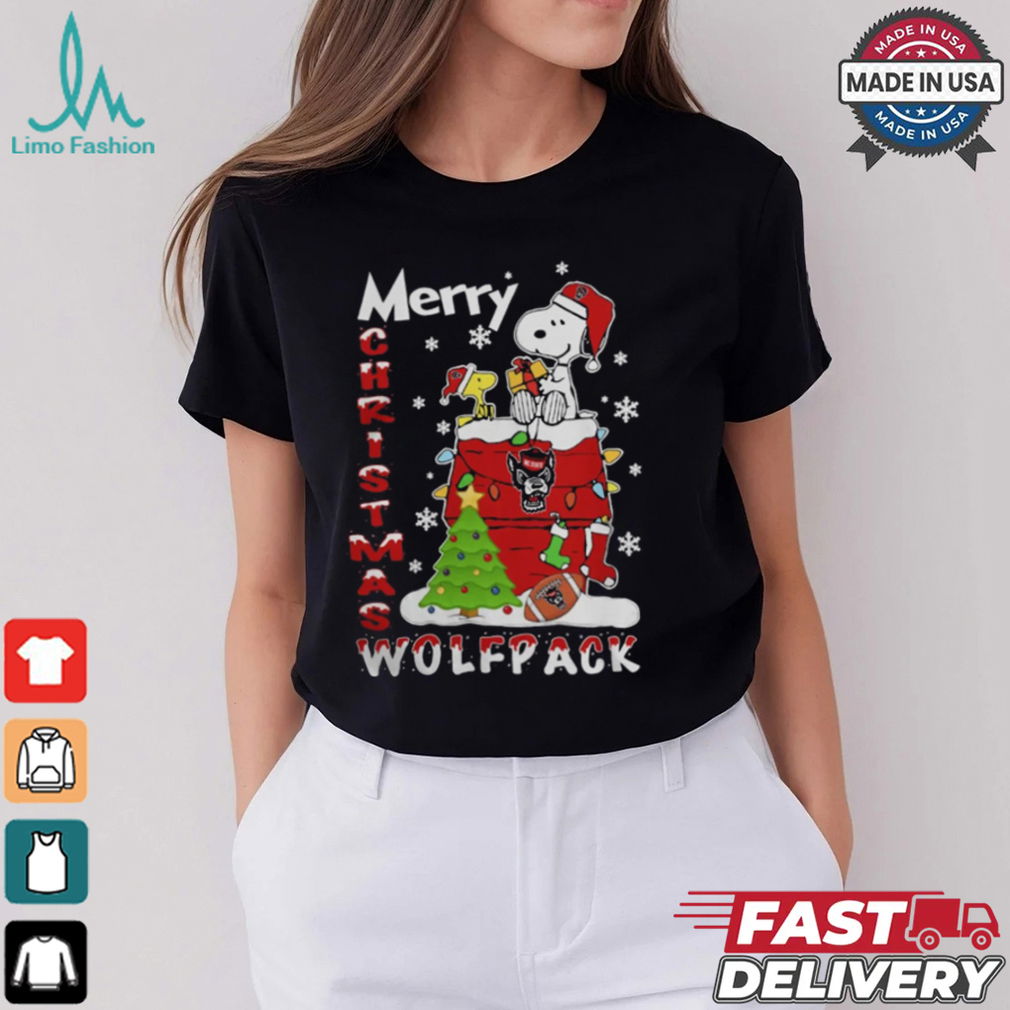 NC State Wolfpack Snoopy And Woodstock Merry Christmas Shirt NC State Wolfpack Snoopy And Woodstock Merry Christmas Shirt
