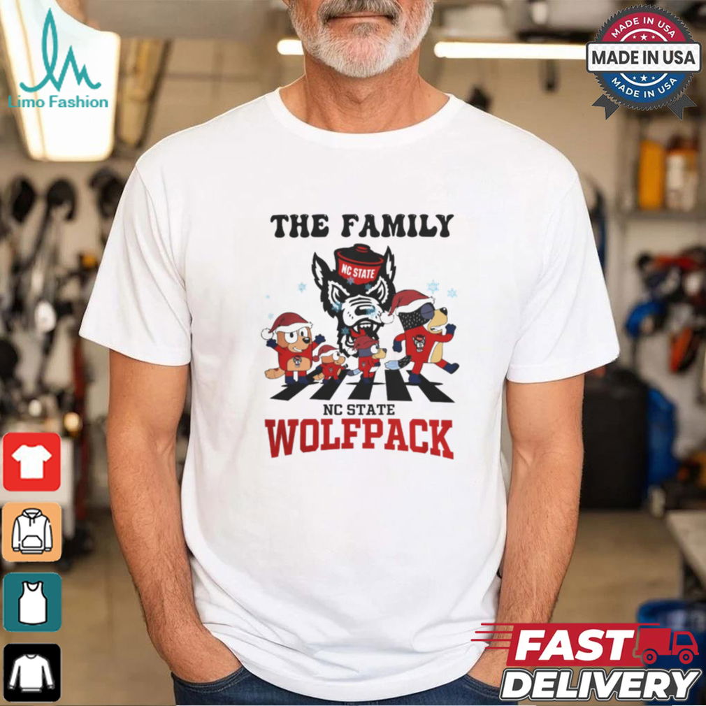 NC State Wolfpack X Family Bluey Merry Christmas 2024 Shirt NC State Wolfpack X Family Bluey Merry Christmas 2024 Shirt