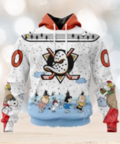 NHL Anaheim Ducks Special Peanuts Ice Skating Design Hoodie