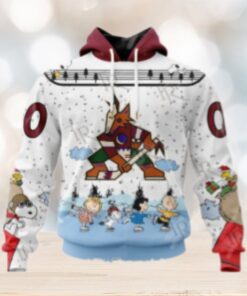 NHL Arizona Coyotes Special Peanuts Ice Skating Design Hoodie