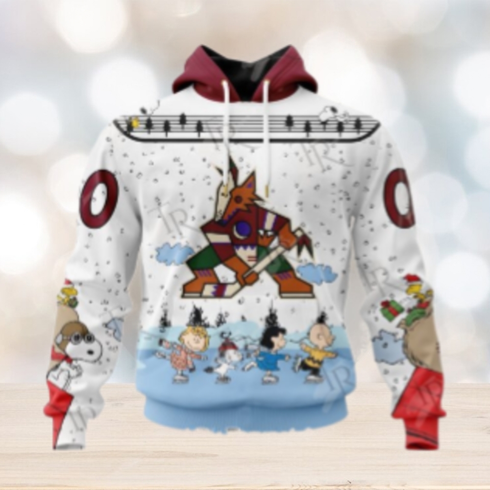 NHL Arizona Coyotes Special Peanuts Ice Skating Design Hoodie NHL Arizona Coyotes Special Peanuts Ice Skating Design Hoodie