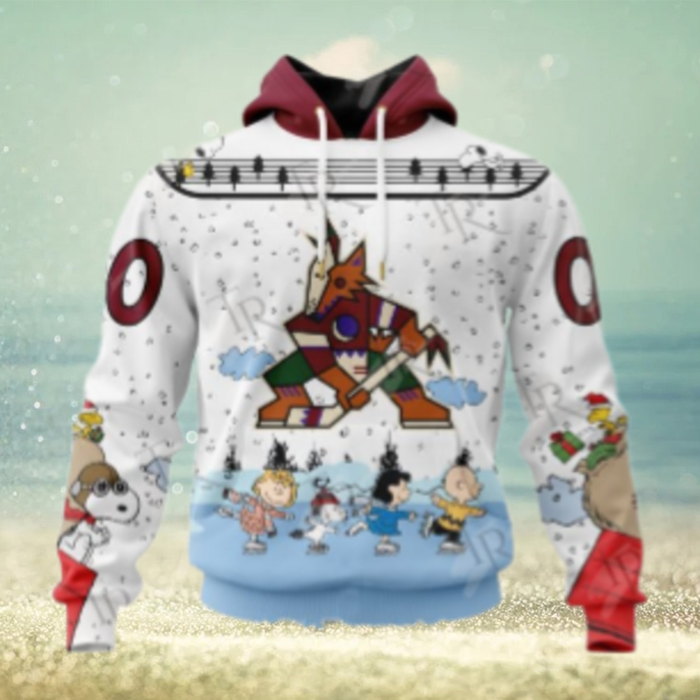 NHL Arizona Coyotes Special Peanuts Ice Skating Design Hoodie NHL Arizona Coyotes Special Peanuts Ice Skating Design Hoodie
