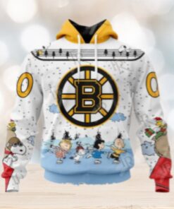 NHL Boston Bruins Special Peanuts Ice Skating Design Hoodie