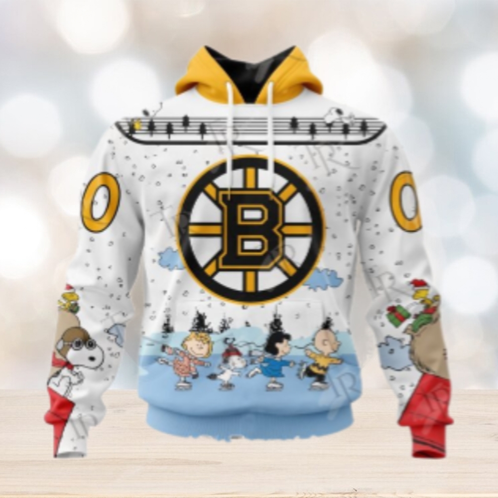 NHL Boston Bruins Special Peanuts Ice Skating Design Hoodie NHL Boston Bruins Special Peanuts Ice Skating Design Hoodie